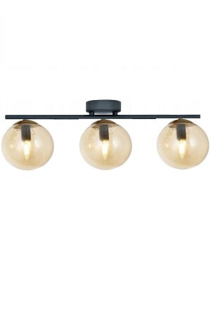 Black Triple Modern Balcam Glass Plafonier Chandelier LMBDR00772 - Lambadar