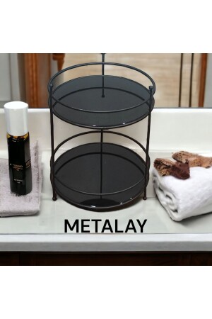 BLACK Two-Tier Multi-Purpose Presentation Tray - Metalay
