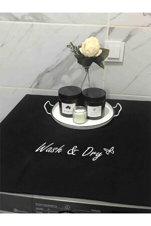 Black Washing Machine Cover Wash&dry Printed BAG4043 - BAGAND