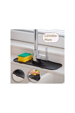 BLACK Water Trap Faucet Mat Protective Faucet Sink Dish Sponge Mat For Kitchen Bathroom - Isgstore