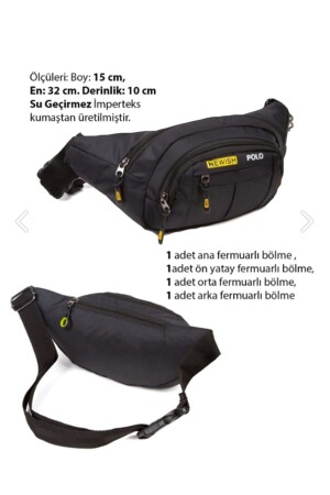 Black Waterproof Headphone USB Port Shoulder and Waist Bag Daily Cross Strap Freebag - Newish Polo