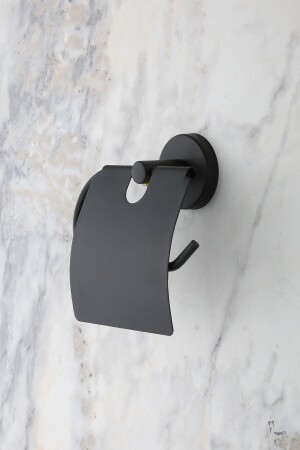 Black Wide Cover Toilet Paper Holder WC Paper Holder Toilet Paper Hanger - Multistore