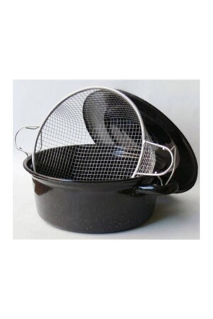 Black Wire Chip Frying Pan with Enamel Lid 26 Cm Fma04959 PRA-1544894-9626 - Kardelen