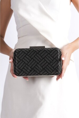 Black Women's Stone Evening Dress Bag BG1175-310-0003 - Moda Değirmeni