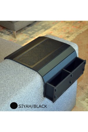 Black Wooden Folding Portable Headrest Side Table with Remote Control Box KMD278500DR - ARKITEKT EX