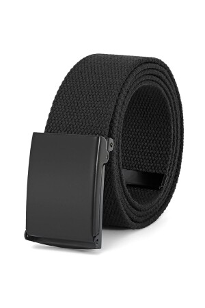 Black Woven Tactical Canvas Sport Denim Cloth Belt with Black Buckle - Frank Martin