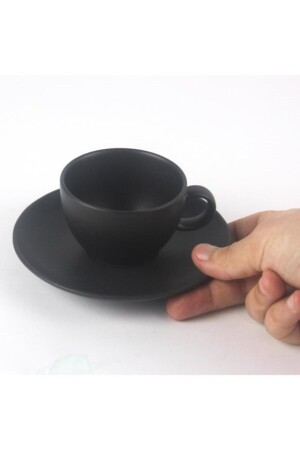 Black Zeugma Teacup and Saucer for 2 Persons 510645KÜTÇ2 - Kütahya Porselen