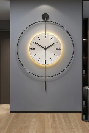 Blackfred 60 cm – Batterie-LED (wird mit 3 Batterien geliefert) – moderne Metall-Glas-Wanduhr - Metaquartz Aksesuar