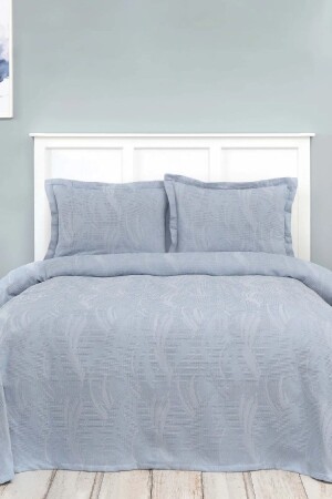 Blanche Blue Double Waffle Bedspread Set 200. 20. 01. 0502 - Karaca Home