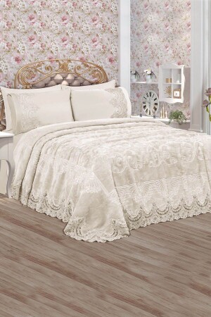 Blanket Set Chrysanthemum Cream 712823934473 - Tivoli