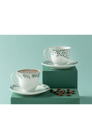 Blatt Porcelain Set of 2 Coffee Cups 80 Ml Green 10035826 - English Home