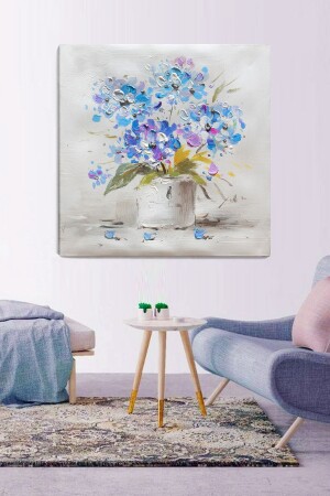 Blau Lila Veilchen Leinwand Malerei 90x90 Cm MRMVİMNKŞLR018 - ColorVision