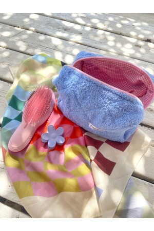 Blaue Handtuch-Make-up-Tasche in Supergröße - Punchiess