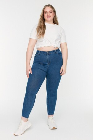 Blaue Lycra-Jeanshose in Übergröße - Lixera