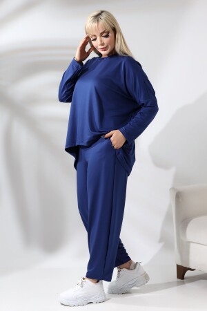 Blaue Shalwar-Hose, Freizeitanzug in Übergröße - Mjora