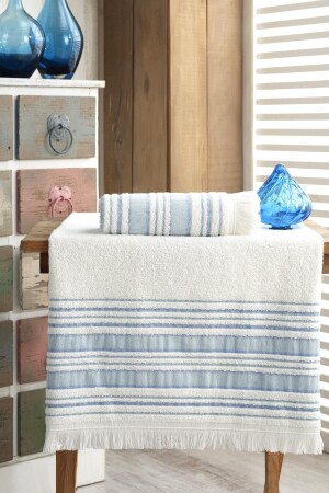 Blaues Badetuch-Set 70x140 50x90 - Louis Marie