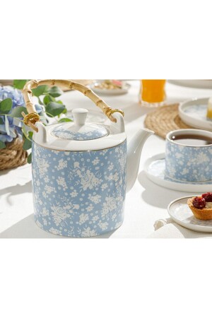 Bloom New Bone Teapot 1 Liter White - Blue TYC00438935400 - English Home