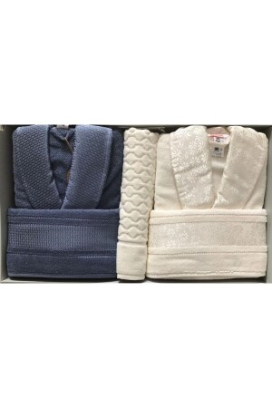 Blossom Happy Family Bademantel-Set Creme – Indigo - Özdilek