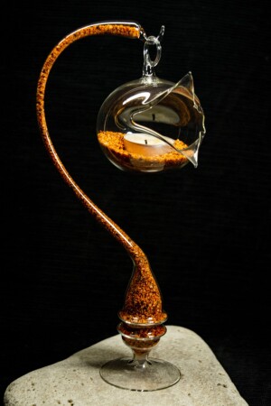 Blown Glass Handmade Colorful Candle Holder - Narçiçeği Takı Ve Hediyelik Eşya