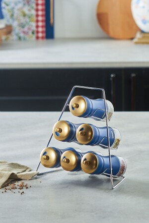 Blue Berry 7 Piece Triangle Glass Spice Set 153. 03. 06. 8991 - Karaca