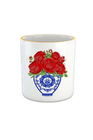 Blue Blanc Red Rose Espresso, Double Turkish Coffee Cup - Glass Without Handle FIN171 - Vivas