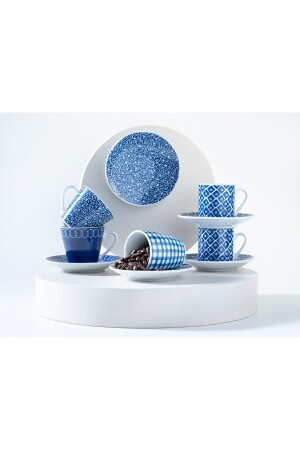 Blue Daisy Porselen 2'li Kahve Fincanı Takımı 80 Ml Lacivert 10037537 - English Home