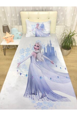Blue Dream Castle Elsa gemusterte Tagesdecke und Kissenbezug im Tüllkleid - Evpanya