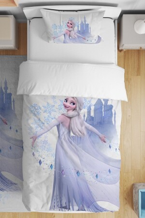 Blue Dream Castle Tüllkleid Elsa gemustertes Bettwäsche-Set für Einzelbabys und Kinder evnev00125 - Evpanya
