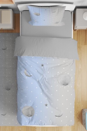 Blue Gray Space Patterned Single Baby Kids Bedding Set evnev00097 - Evpanya