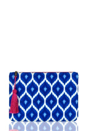 Blue Ikat Women's Clutch Bag C011945 - FARBAG