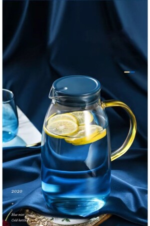 Blue Life 1500 Ml Borosilikat Isıya Dayanıklı Tombul Cam Sürahi VD-7364s - Vadi