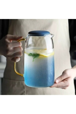 Blue Life Borosilicate 1500 Ml Heat Resistant Colored Trend Glass Jug PRA-4395664-5080 - Tasarım Evi