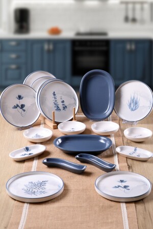 Blue Magic 18 Piece Breakfast Set for 8 People BUKETİN-EVİ-294 - Keramika