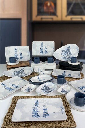 Blue Magic 27-teiliges Siera Frühstücksset für 6 Personen SBM001 - Keramika