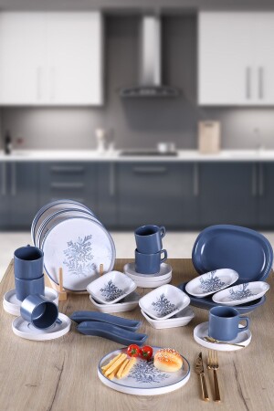 Blue Magic 28 Piece Breakfast Set for 6 People BUKETİN-EVİ-280 - Keramika