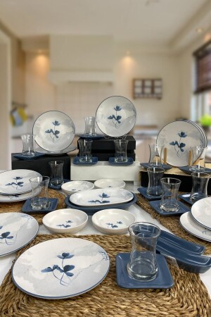 Blue Magic 44 Piece Breakfast Set for 12 People PBM12001 - Keramika