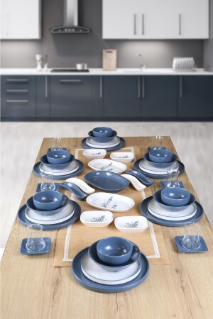 Blue Magic 49-teiliges Speise- und Frühstücksset für 6 Personen BE626 - Keramika