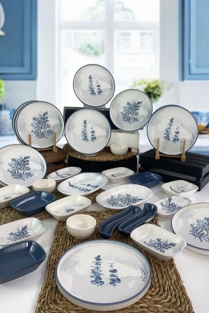 Blue Magic Stackbale 30-teiliges Frühstücksset für 12 Personen BM3012 - Keramika