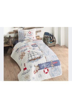 Blue Ranforce Bedspread Set Single Sailife RYTÖT-SAİ-V1MAV-CLS-P - Clasy