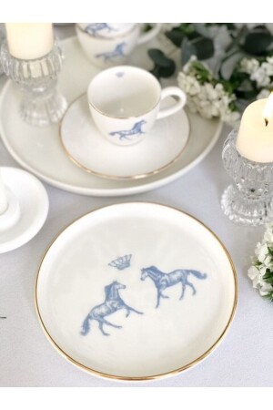 Blue Royal Series Porcelain Dessert Plate 1 Piece 024 - BOES Porselen