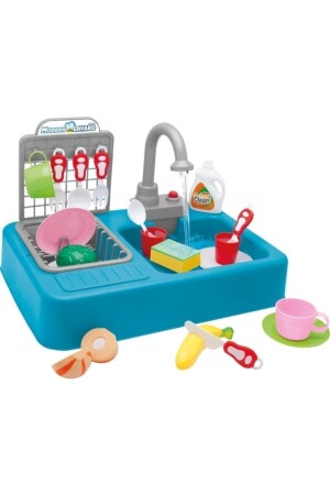 Blue Toy Modern Sink Real Water Flowing Fountain - Kayyum Oyuncak