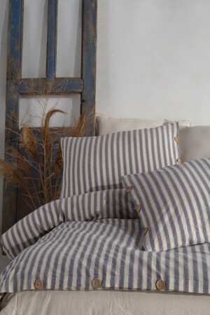 Bluesky 100 % Baumwolle, garngefärbt, gewaschen, King-Size-Bettbezug-Set 240 x 220 BSKYKS - Macas Home