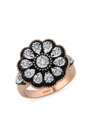 Blumenförmiger Diamantring - Assos Pırlanta
