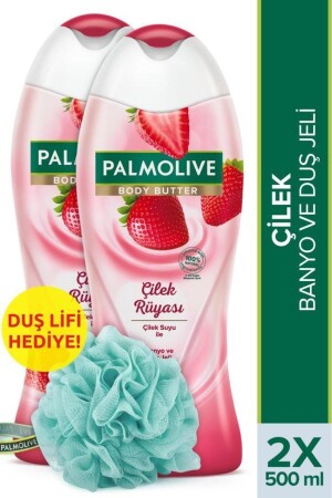 Body Butter Strawberry Dream Bade- und Duschgel 500 ml x 2 Stück + Dusch-Luffa-Geschenk 869349503942029 - Palmolive