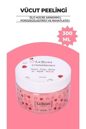 Body Scrub with Moisturizer Strawberry Scented Peeling Manicure - Hands, Feet and Peeling Skin 012 - La'beau