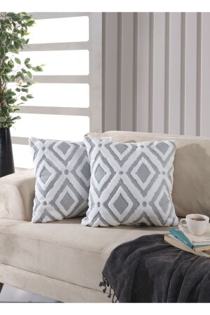 Bohem Punch 2 Li grauer dekorativer Kissenbezug, 44 x 44 cm, 76399 - Mariva home