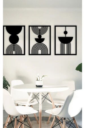 Bohemian Abstract Decorative 3-Piece Painting Wooden Wall Decor Wall Ornament Souvenir MDF Laser Cut Decor - Softclass