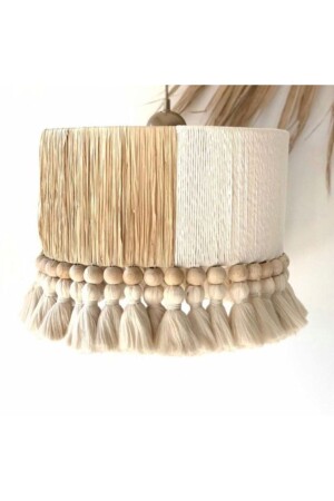Bohemian Lighting Jute-White Wrapped Macrame Tassel Chandelier 22AVZMKP0223 - EACHTOME