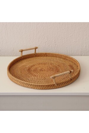 Bohemian Rattan Wicker Tray with Handles 35, Scandinavian, Modern NHRTPS-01 - Naturel Home