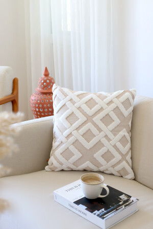 Bohemian Special Design Punch Pattern Decorative Throw Pillow Case Mila Beige - Hamur